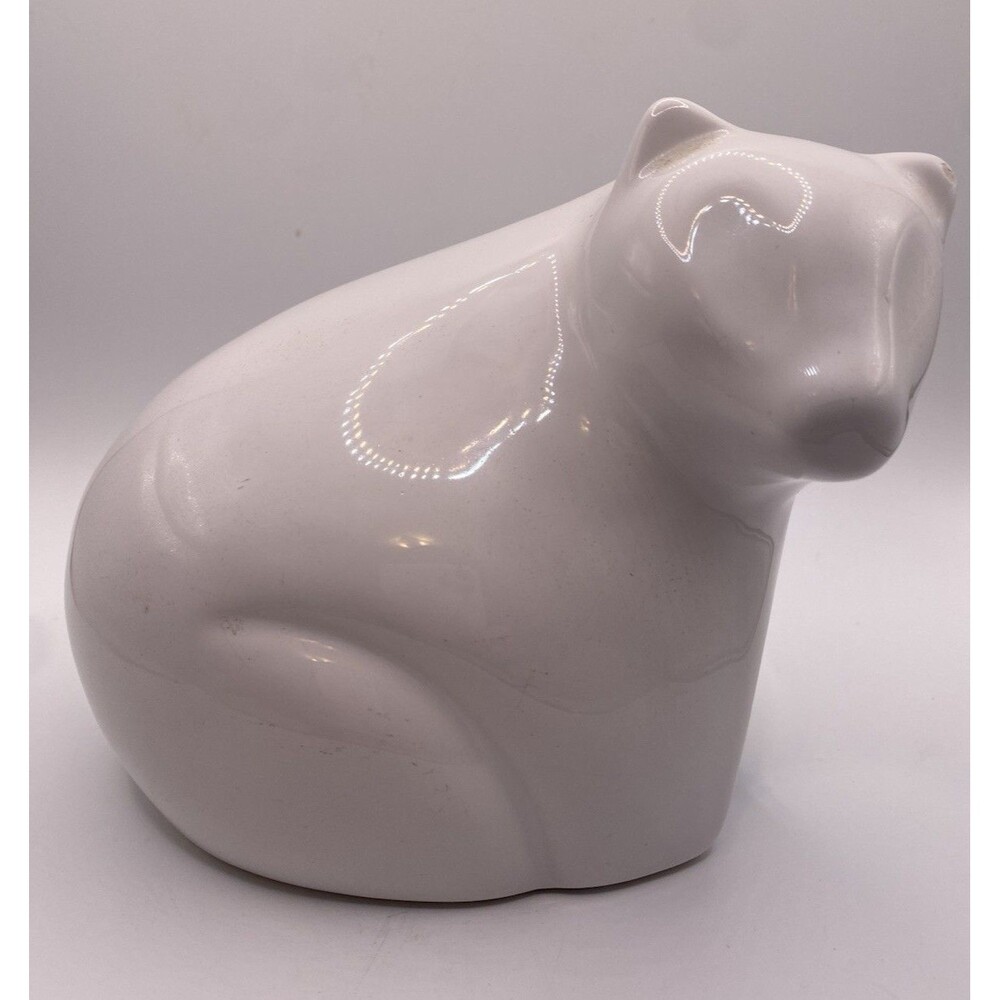 Vintage Mid-Century Modern White Ceramic Polar Bear Minimalist Art Pottery